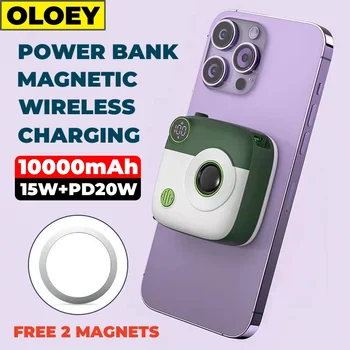 За Magsafe iPhone 12 13 14 Pro Max Mini Powerbank магнитно безжична бързо зарядно устройство за преносим захранване на 10 000 mah помощен акумулатор