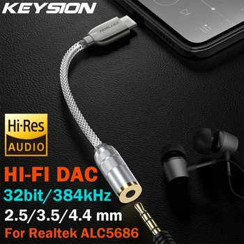 KEYSION КПР Слушалки Музикален Декодер, без да загуби USB Type C до 3,5 мм/2.5 мм/4,4 мм, HD Hi-Fi Цифров Аудио Усилвател За слушалки, Адаптер