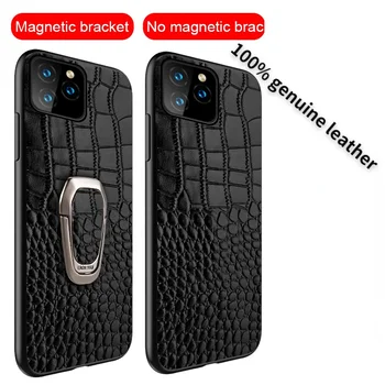 Калъф за телефон от естествена кожа за Apple iPhone 13 Pro Max 12 Mini 11 12 Pro Max X XS Max XR 6 6s 7 8 plus 5S SE 2022 с Магнитен капак