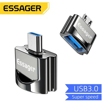 Essager USB Type C OTG Адаптер Micro Male-Конектор USB-Изход Type-c-USB 3.0 OTG Адаптер За Samsung S20 USBC Конвертор