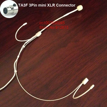 Професионална жични слушалки HM-4029-X3 с конденсаторным микрофон цвят на кожата, миниатюрен студен микрофон с 3-пинов конектор Mini XLR