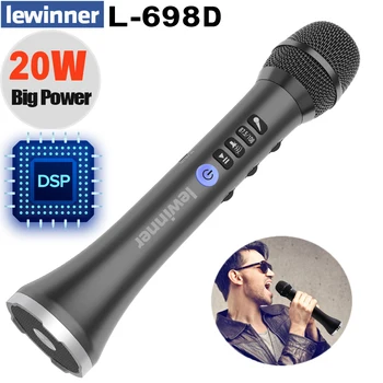 Lewinner L-698DSP Професионален 20 W Bluetooth Караоке Микрофон Високоговорител Безжичен Преносим Мини Домашен KTV за Пеене и за Възпроизвеждане на музика