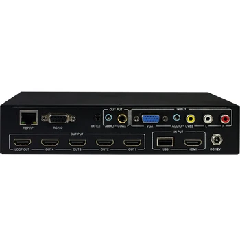4-канален телевизионен видеостенный контролер 2x2 1x3 1x2, HDMI, DVI, VGA, USB Video Processo