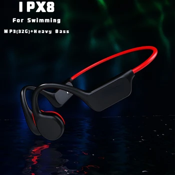 Новата Bluetooth слушалка с костна проводимост IPX8, водоустойчив, за плуване, 32 GB ram памет, безжична стерео слушалки за спортове на открито
