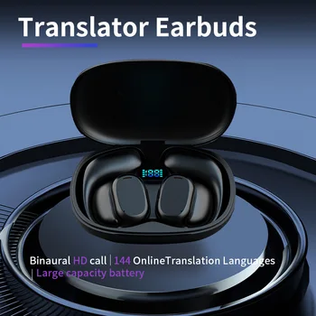 TWSB66 слушалки-преводач Слушалки БТ Онлайн-превод на езици в реално време, Поддръжка на слушалки за Превод от музиката на повикване за проучване на пътуване
