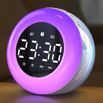 2023 Нов Bluetooth Високоговорител alarm clock многофункционален Цветен лека нощ Музикален Плейър Акумулаторни Цифров Часовник е най-Добрият Подарък 