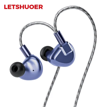 Letshuoer S12 PRO магнитен плосък водача IEM Hi-Fi Метални слушалки с посеребренным монокристаллическим меден кабел 2.5/3.5/4.4 мм plug