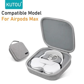 KUTOU водоустойчива чанта с джоб от EVA за AirPods Max, чанта за съхранение на слушалки, защитен калъф, чанта-тоут