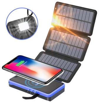 20000 ма безжичен банка на слънчевата енергия джобно слънчево зарядно Powerbank външна батерия за iPhone 13 12 Xiaomi Mi Power Bank