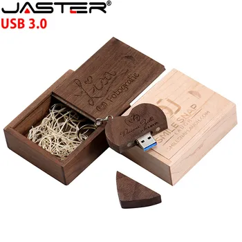 JASTER форма на сърце usb3.0 опаковъчна кутия USB флаш памет 4 GB 16 GB 32 GB 64 GB 128 снимка е подарък за персонализация безплатно лого