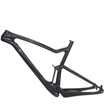 Класическа черна изцяло въглеродна рамка за планински велосипед мтв с пълно окачване, 29 въглеродна рамка за планински велосипед FS829
