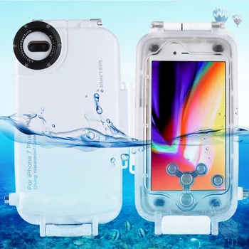 За iPhone 7 Plus и 8 Plus Водоустойчив калъф за гмуркане, 40 м/130 фута, подводен калъф за подводно гмуркане, сърфинг, плуване