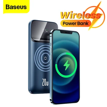 Baseus Безжичен Power Bank 10000 ма PD 20 W Магнитен външна батерия USB C Бързо зарядно устройство за iPhone 12 Pro Max Xiaomi ПоверБанк 