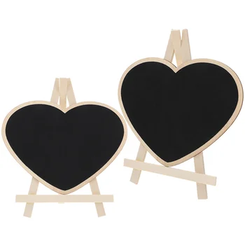 2 бр. малка Черна дъска, Маса дъска за рисуване с тебешир, Знак във формата на сърце, дъска за съобщения