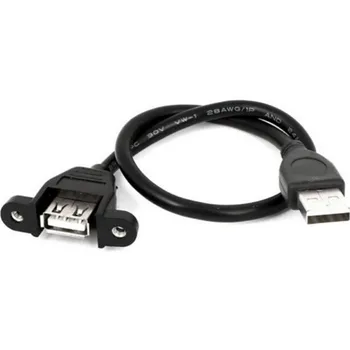 60 см USB 2.0 конектор за свързване към контакт за Монтиране на панел Монтажен винт за Заключване удлинительный USB кабел удлинительный кабел за шасито