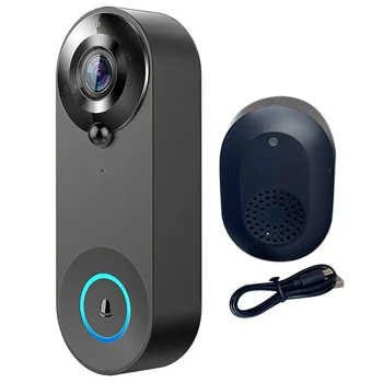 Видео домофон Poe Smart 2K + кабелна видео домофон Poe с функция за откриване на сигнала човек, двупосочен звук Работи с