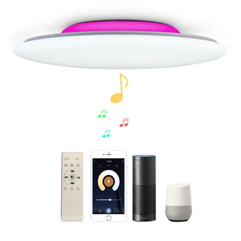 WIFI Интелигентен led тавана лампа с Bluetooth-високоговорител дистанционно управление за спални, хол, кухня, работа с Алекса Google Home
