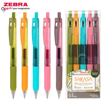 5 Цвята /Комплект ЗЕБРА SARASA Гел Писалка Поза Color Limited JJ15 Студентите Използват Цветна Водна дръжка Тип Преса 0,5 мм, За да начертаете Ръчно