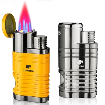 Пура, цигара, запалка за цигари, 4 факел, струя пламък, за еднократна употреба, аксесоари за инструменти за пушачи, преносима газова запалка