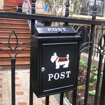 Пощенска кутия Вили на открито Стенен Защитен от дъждовна вода Пощенска кутия с Ключалка Пощенска кутия Голям Идиличен и Творчески Пощенска кутия за Писма