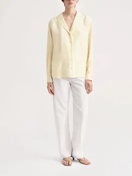 2 цвята, дамски тънък проста блуза с дълъг ръкав, 2023, лятна дамски однобортная ежедневни тениска с V-образно деколте, потник, универсални