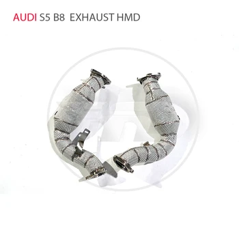 Автомобилни Аксесоари HMD Колектор на Изпускателната система на Audi S4 S5 B8 Q5 SQ5 3,0 T Безконтактен Тръба От Колектора Каталитичен конвертор
