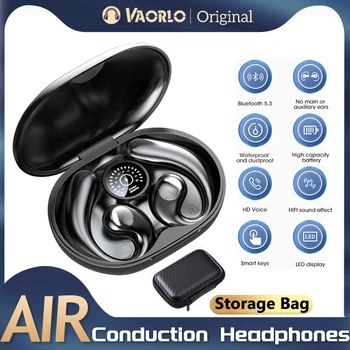 Слушалки с въздушна проводимост, безжични слушалки Bluetooth 5.3, ухото куки, спортна тъчпад слушалки с микрофон, стереонаушник HI-FI за xiaomi