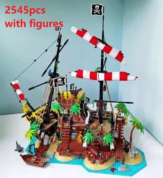 В присъствието на Кораб Pirates Of Barracuda Bay Two Ways Структура 21322 строителни блокове, тухли модел на лодка играчка, Коледен подарък за рожден ден