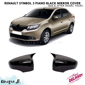 За Renault Symbol 3 капачка огледало прилеп 2012 и по-късните моделиране години автоаксесоари пиано Черен тунинг на автомобил спортен дизайн