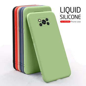 Цветни Течни Меки Силиконови Калъфи за телефони Xiaomi poco x3 nfc m3 m3 case pocophonex3 pocox3 poko x 3 nfs 6,67