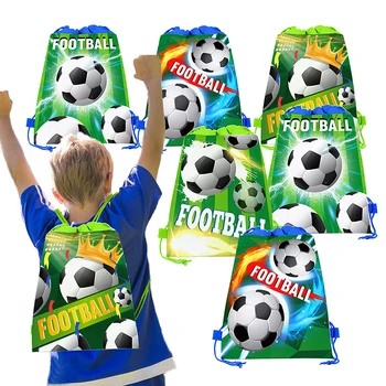 Раница футболна тематика честит рожден ден, нетъкан текстил, футболна топка, подарък чанта от съвсем малък