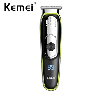 Kemei професионална електрическа машинка за подстригване на коса, тример за оформяне на брада, мултифункционален фризьорски нож за мъже, LCD дисплей