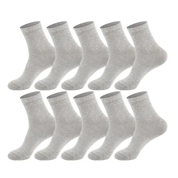 10 Двойки/Компл. Чорапи Мъжки Бизнес Памучни Черни, Бели, Сиви Ежедневни Чорапи Crew Soft Calcetines Дишащи Пролет Лято за Мъже