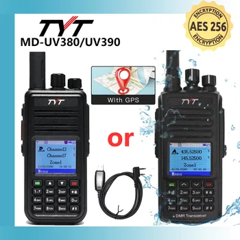 TYT НОВО AES256 Криптиране MD-UV380/390 Цифрова преносима радиостанция VHF UHF Двухдиапазонная Водоустойчив радиостанция, GPS Любителски радио DMR Преносима радиостанция