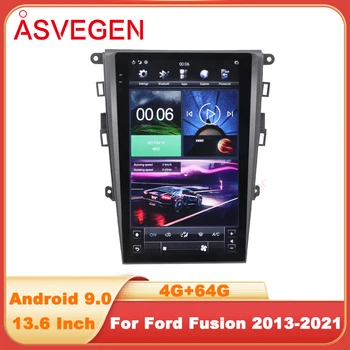 Tesla Android 9,0 и 4 + 64G Авто Радиоплеер За Ford Fusion Mondeo 2013-2021 Главното Устройство Мултимедия GPS Навигация Стерео Аудио