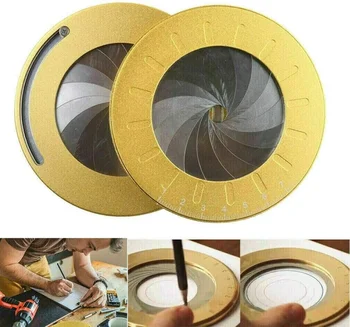 Кръгла инструмент за рисуване на Кръгов шаблон от алуминиева сплав Регулируема Кръгова инструмент за създаване на кръгови шаблони Инструмент за вземане на пръстените