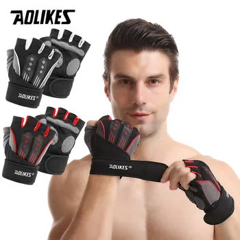 AOLIKES 1 чифт ръкавици за фитнес, културизъм, фитнес, тренировка с гири, дишащи ръкавици за практикуване на кроссфитом, вдигане на тежести