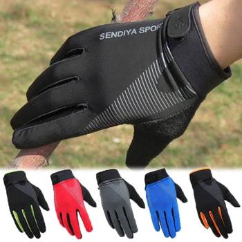 Дишащи ръкавици с тъчскрийн от лед коприна за мъже, жени, спорт на открито, еластични ръкавици със защита от белене, велосипед, мотор, ръкавици с пълна пръст