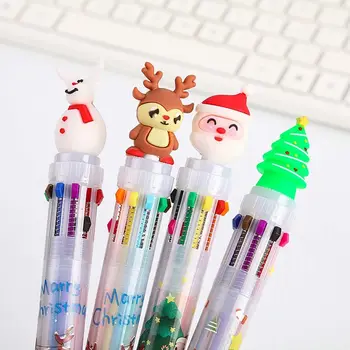 Творчески многоцветни пишещи средства Снежен човек е Карикатура на Дядо Коледа Коледна химикалка писалка Канцеларски материали двигателят е с мазителна дръжка коледна химикалка