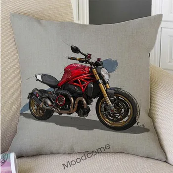 Индивидуален класически мотоциклет ретро плакат, домашен декоративен калъф за дивана, калъфка за мотоциклет, калъф за възглавница