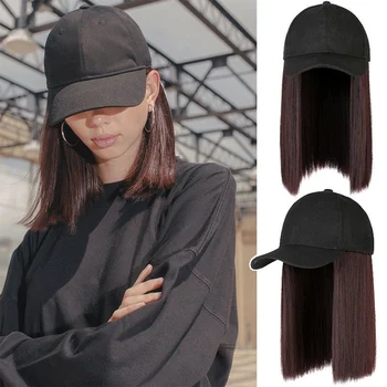 Шапка синтетични перука косата перуки за жени Кратък директен боб высокотемпературное влакна Регулируема бейзболна шапка в стил хип-хоп