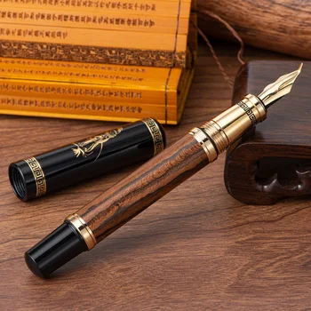 Duke 551 дървена писалка за калиграфия, извит връх, метална дръжка голям размер, подарък писалка за писане ръчна изработка от дърво