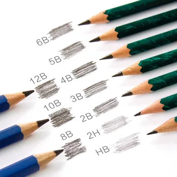 3 бр. моливи за училище HB, 2B, 4H, 3H, 2H, H, B, 3B, 4B, 5B, 6B, 8B, 10Б, 12B Ученически дете, писане рисунка, скица с молив
