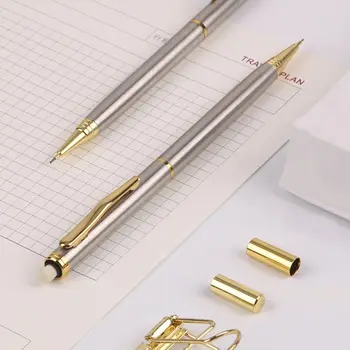 Търговски метална химикалка писалка 0,5 мм, механичен молив, автоматични писалки за писане, рисуване, ученически пособия, канцеларски материали
