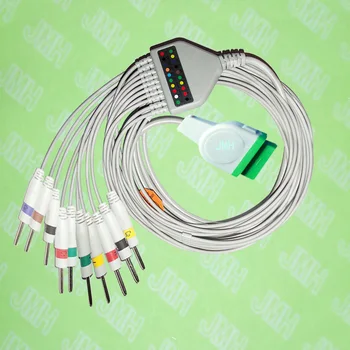 Съвместими с апарат за ЕКГ GE Solar, Dash, Tram, Datex Ohmeda, състоящ се от едно 10-кабелна кабел и выводных кабели, 11PIN, 3.0 DIN, IEC или AHA.