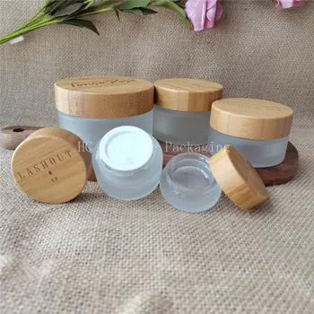Бамбук бурканче за крем за еднократна употреба, празните козметични бутилка за грим, контейнер за крем за лице и очи, проба опаковка