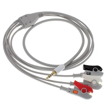 3,5 мм plug постоянен ток за ЕКГ ЕКГ ХОЛТЕРА, едно парче 3-те выводной кабел и подводящий тел, АНА или IEC, затвори или скоба.