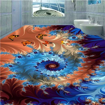 Beibehang индивидуални 3d тапети водоустойчив Абстрактен цвете 3d подови настилки от PVC самозалепващи се тапети за баня papel de parede