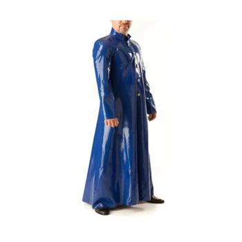 Латексово каучук палто Клубна облекло Хладно уникален класически Pastor Priest ръчно изработени 0,4 мм