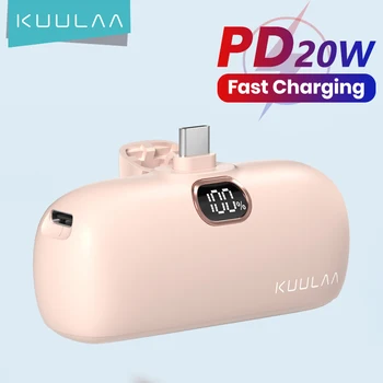 KUULAA Mini Power Bank 5000 mah 20 W PD QC Бързо Зареждане За iPhone 14 13 12 Batterie обратно външни въоръжение Преносими Зарядно Устройство Samsung